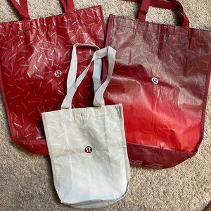 lululemon Reusable Holiday Shopper Bags - 1 Large, 2 Small